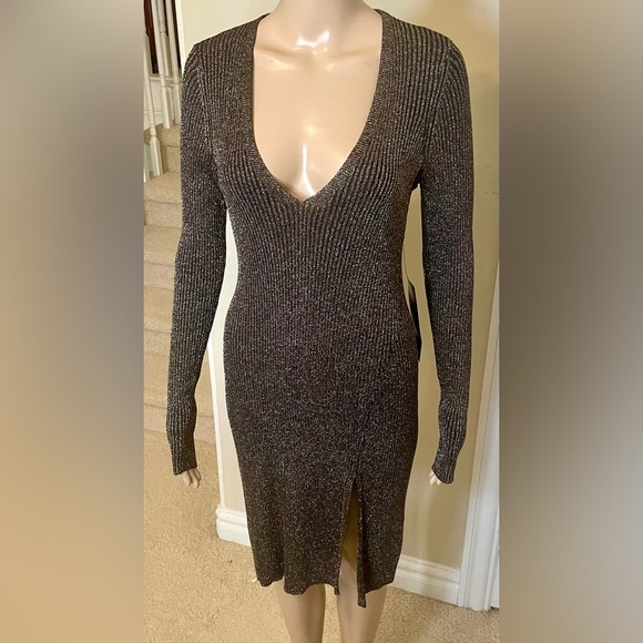 BCBG Max Azria Macki Metallic Dress, Size M - Picture 3 of 9
